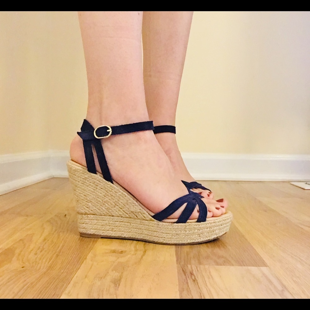 Cordani Blue Strappy Wedges Size 7/37